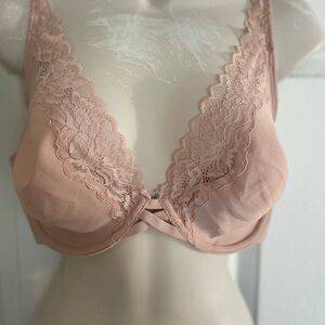 Soma Essentials Unlined Lace TrimPlunge‎  Bra 36DD